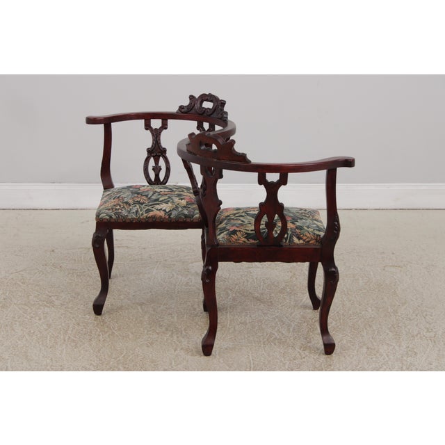 Victorian Vintage Victorian Style Tete Tete Courting Chair For Sale - Image 3 of 16