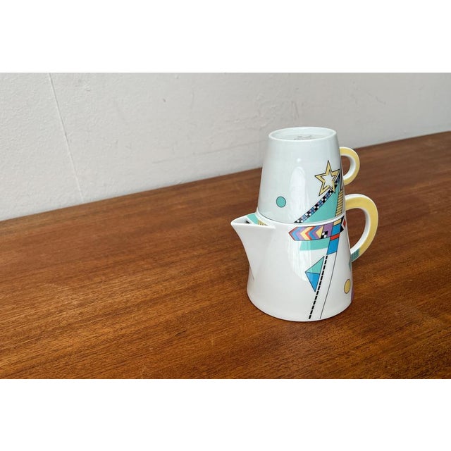 German Postmodern VIP Collection Teapot or Coffeepot with Cup by Seltmann Weiden, Set of 2, in Very Good conditions....