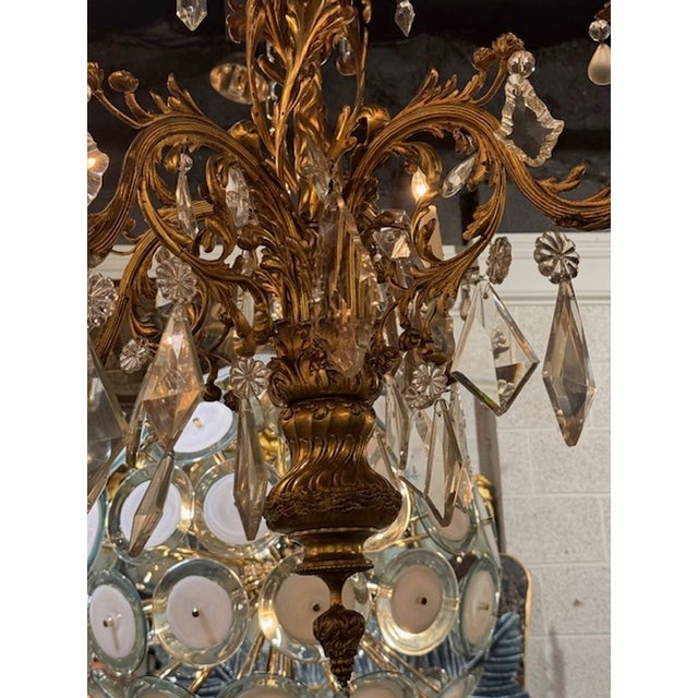 Traditional 19th Century Italian Bronze and Crystal Chandelier For Sale - Image 3 of 6