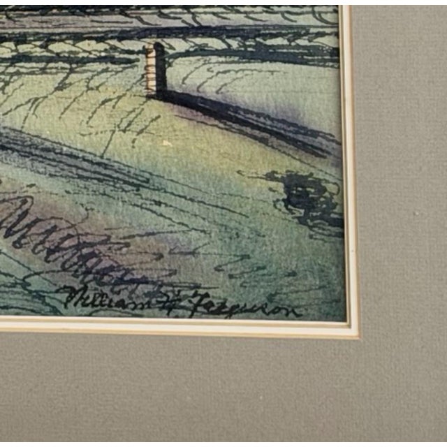 Mid 20th Century William H. Ferguson Signed Surrealist Carriage Crash Mixed Media Artwork For Sale - Image 5 of 12