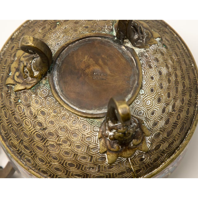 Early 20th Century Bronze Cloisonné Censer For Sale - Image 4 of 13