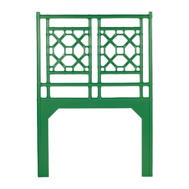 Chinoiserie Lattice Back Platform Bed Twin, Bright Green For Sale - Image 3 of 7