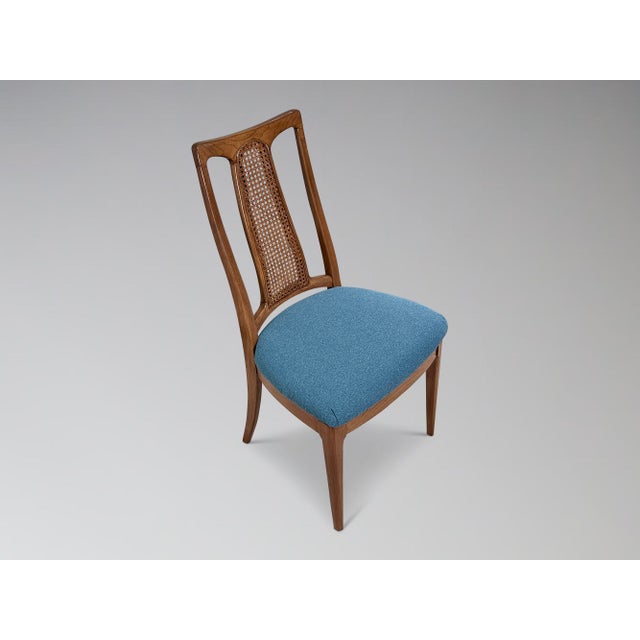 Brown Restored Vintage Walnut and Cane Dining Chairs Set of 6 For Sale - Image 8 of 11