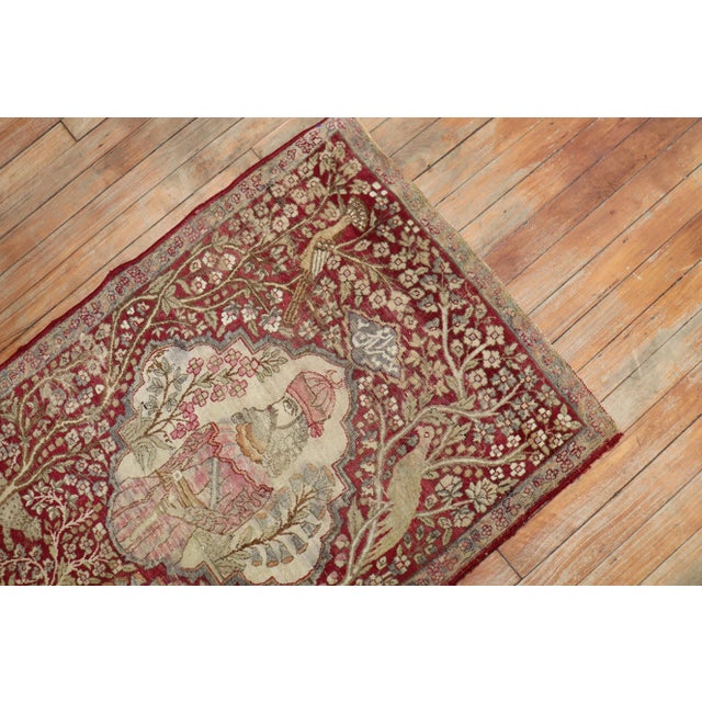 Traditional An Early 20th Century Persian Kerman Pictorial Rug - 2'4" x 3'3" For Sale - Image 3 of 7
