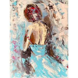 Woman Modern Abstract Expressionism Painting on Canvas, Feminine Figurative Art For Sale