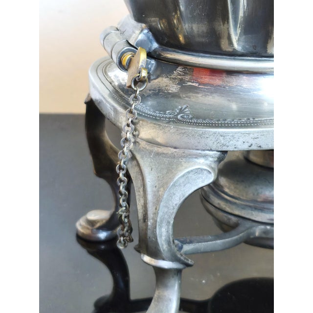 Metal 19th-Century Britannia Metal Spirit Kettle from Ashberry For Sale - Image 7 of 13