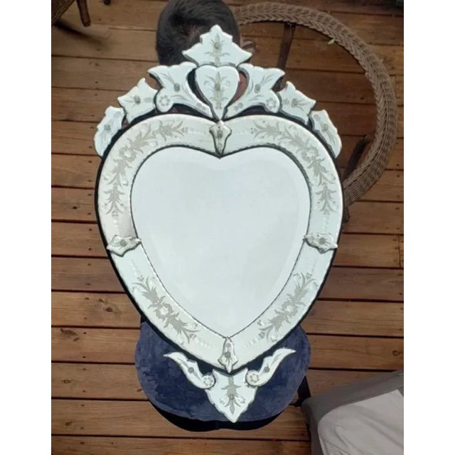 Italian Venetian Heart Wall Mirror For Sale - Image 11 of 11