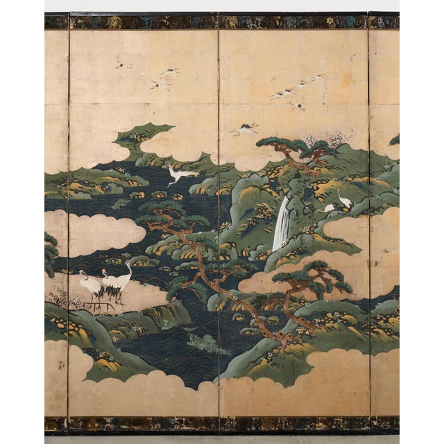Japanese Edo Screen Kano School Isle of Immortals For Sale - Image 4 of 12