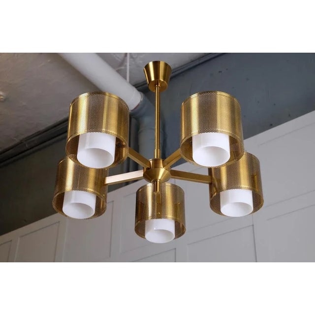 Brass Ceiling Lamp attributed to Holger Johansson, Sweden, 1960s For Sale - Image 3 of 11