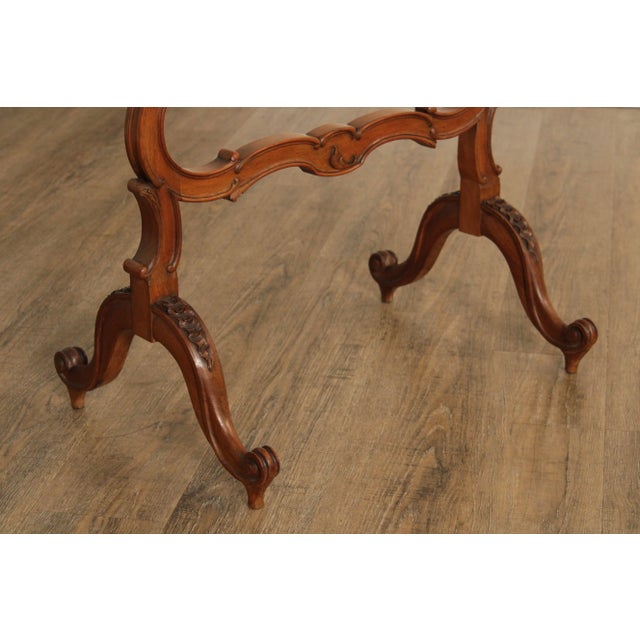 Brown Antique French Louis XV Style Walnut Fire Screen For Sale - Image 8 of 12