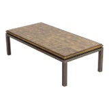 Mid 20th Century Attributed to French Maison Jansen Bronze and Églomisé Coffee Table For Sale