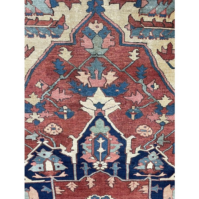 Tan Antique Persian Serapi Rug 9’9” X 12’4” For Sale - Image 8 of 8