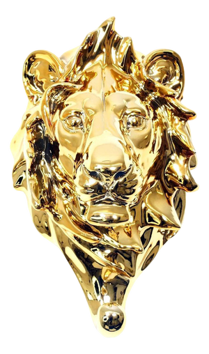 Gilt Bronze Napkin Holder Representing the Head of a Lion, 20th Century