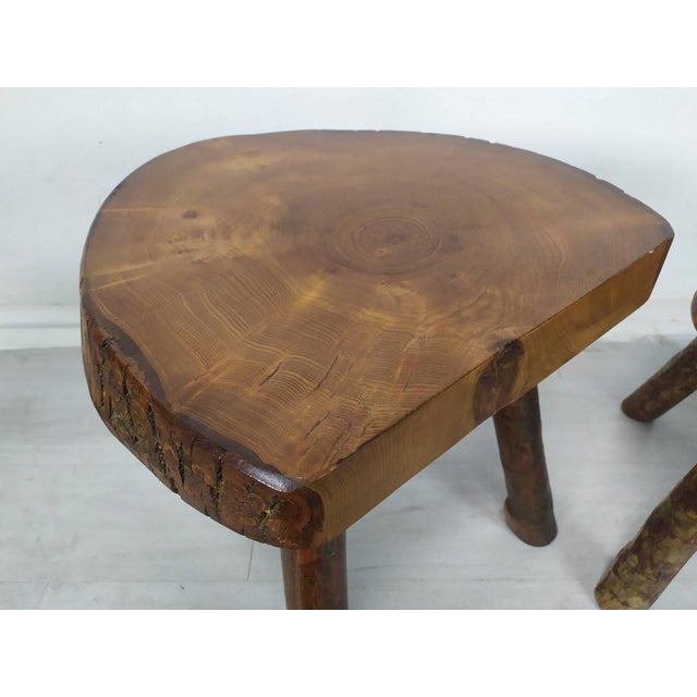 Brutalistic Coffee Table and Stools, 1970s, Set of 7 For Sale - Image 9 of 17