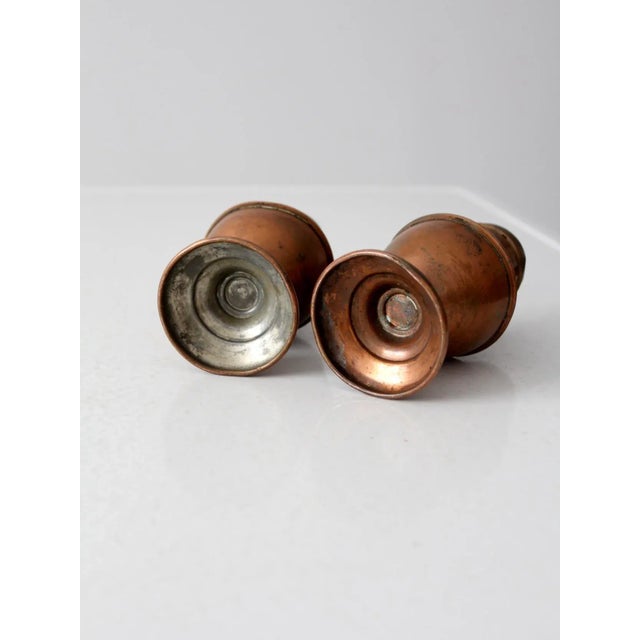 Vintage Copper Salt and Pepper Shakers For Sale - Image 6 of 10