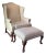 Sam Moore Vintage Ivory Leather Chair Ottoman 2pc For Sale