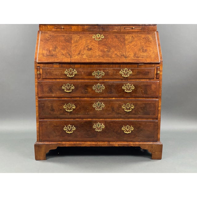 Brown 18th Century George II English Walnut Secretary Bookcase For Sale - Image 8 of 11