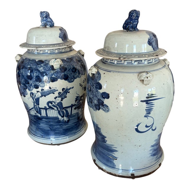 Ginger Jar Pair For Sale