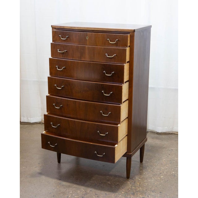 1950s Wanscher Style Danish Modern Walnut Chest of Drawers, C. 1950s For Sale - Image 5 of 14
