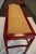 Asian Swaim Attributed Hand Rubbed Cinnabar Finish With Natural Woven Raffia Top Console Table For Sale - Image 3 of 7
