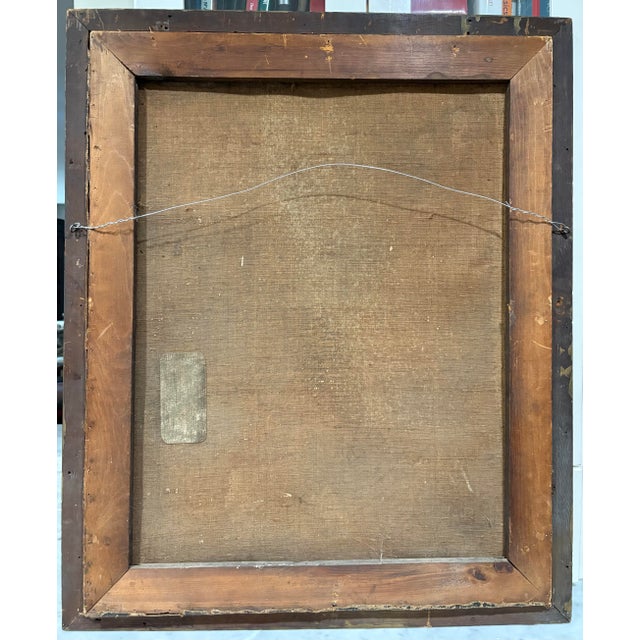 19th‑Century Framed Oil Portrait of a Gentleman Holding Document — Antique Victorian Painting For Sale - Image 10 of 12