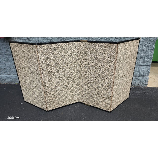 20th Century Japanese School Four Panel Painted Folding Table Screen For Sale - Image 10 of 11