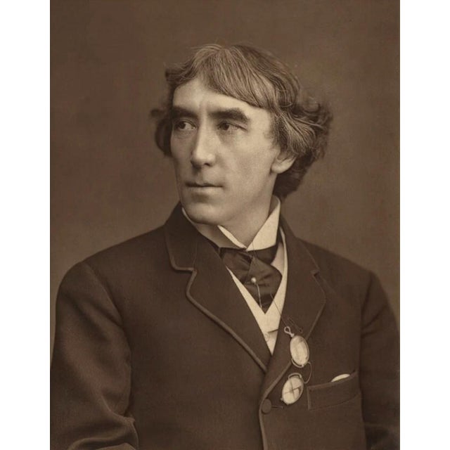 Metal Antique Bronze Ebony Framed Plaque Portrait of Actor Sir Henry Irving 1838-1905 For Sale - Image 7 of 7