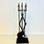 1970s Vintage Rustic Boho Chic French Style Wrought Iron With Bronze Handles Fireplace Tools - Set of 5 For Sale - Image 4 of 13