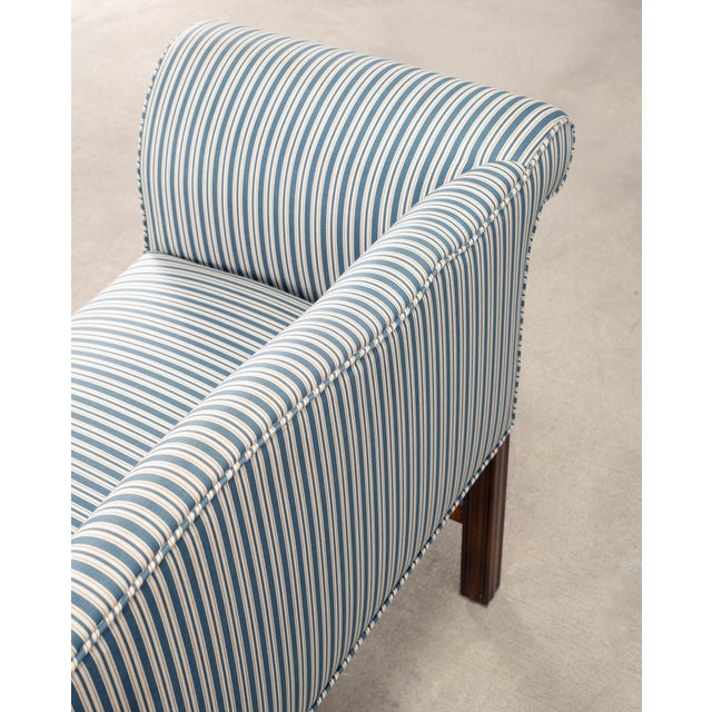 Georgian Chippendale Style Mahogany Upholstered Window Bench For Sale - Image 12 of 18