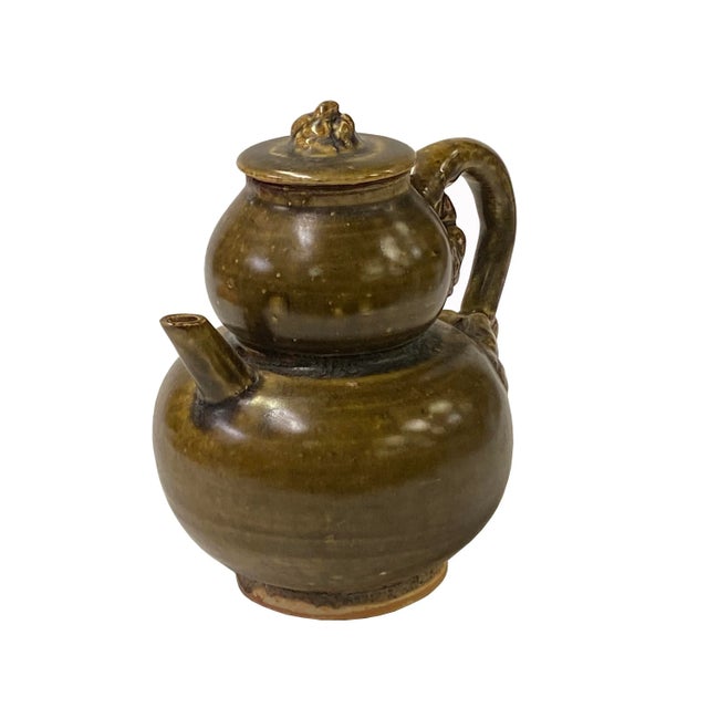 Chinese Ware Brown Glaze Pattern Ceramic Jar Vase Display Art For Sale In San Francisco - Image 6 of 9