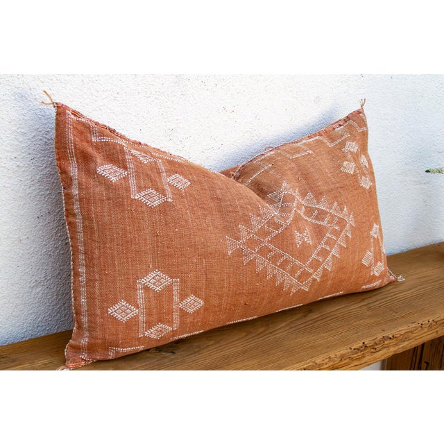 Saffron Diamond Oversized Lumbar Moroccan Pillow For Sale - Image 4 of 9