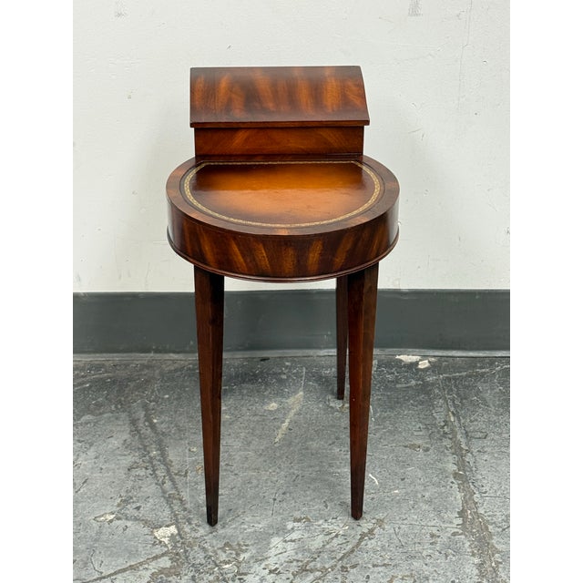 Circa 1920's Mahogany + Leather Side Table For Sale In San Francisco - Image 6 of 12
