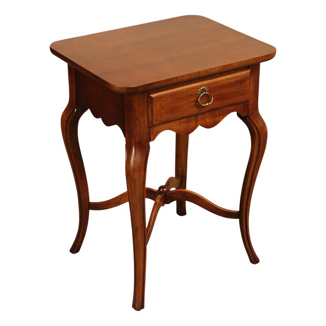 French Louis XV Style Cherry One Drawer Side Table Or Nightstand For Sale
