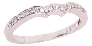 18 Karat White Gold and Diamond Wedding Contour Band Bridal Ring, Size 6.75