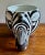Vintage glazed ceramic Zebra head planter. Made in Italy. Hand painted black and white.