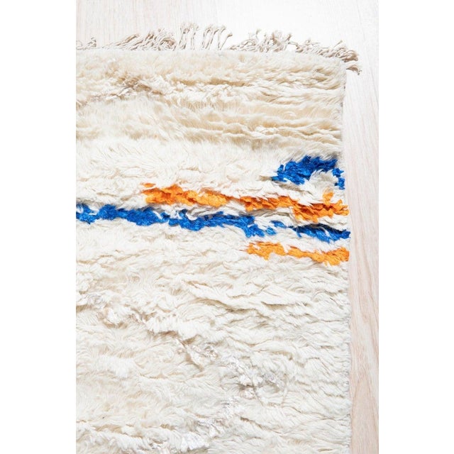 Textile 6x9 Ivory Hand-Knotted Wool Abstract Lineage Geometric Modern Carpet Rug For Sale - Image 7 of 8