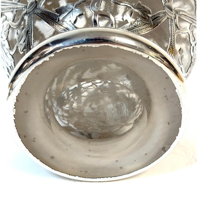 Early 20th Century Large Art Nouveau Silver Overlay Grapevine Decanter , Alvin Silver Co. For Sale In West Palm - Image 6 of 14