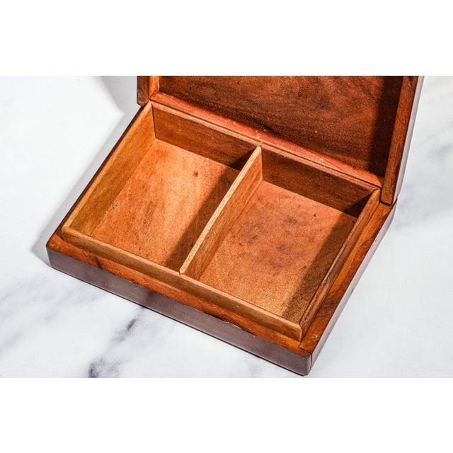 1960s Refined Mid Century Modern Solid Wood Dresser Jewelry Trinket Box Home Decor For Sale - Image 5 of 9