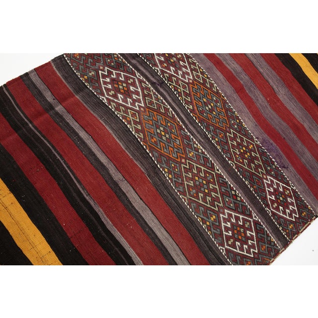 Wool & Cotton Kilim Rug For Sale - Image 6 of 15