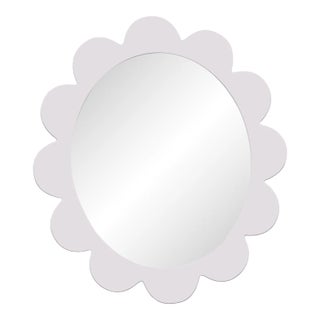 Fleur Home Carnival Iris Oval Mirror in Lite Lavender, 27x22 For Sale