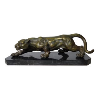 Miguel Fernando Lopez, Panther Sculpture, 1980s, Bronze For Sale