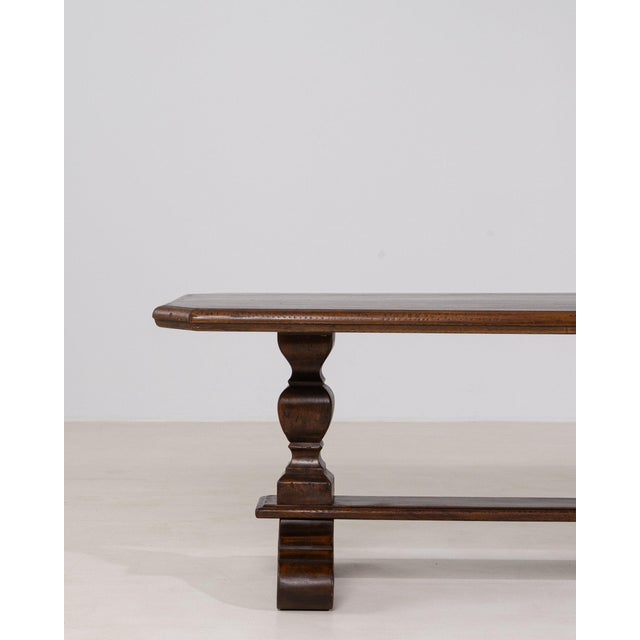 Mid 20th Century France Brown Wood Dining Table For Sale - Image 9 of 11