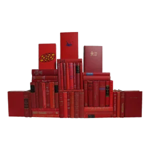 Decorative Books - Vintage Orchard Book Wall - Set of 50 Red Books