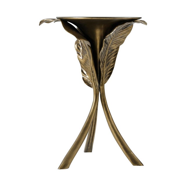 Metal Gold Palmetto Side Table For Sale - Image 7 of 7