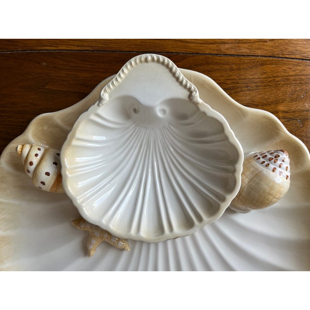 Ceramic The Mane Lion, Philadelphia, Shell Chip & Dip Platter-Italy For Sale - Image 7 of 8