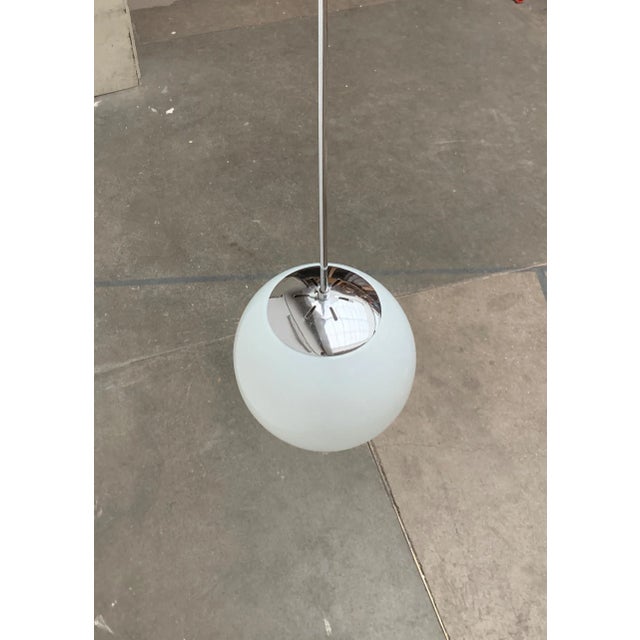 Mid-Century German Glass and Metal Ball Pendant For Sale - Image 11 of 18