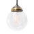 Vintage Clear Glass Pendant Light with Brass Top For Sale - Image 6 of 7