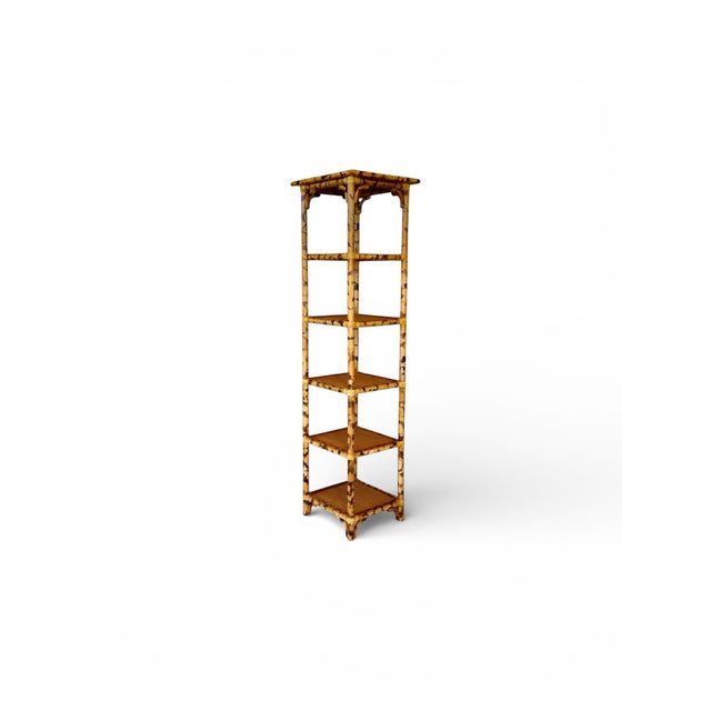 Vintage Tortoise Rattan Étagère / Open Shelving Unit For Sale - Image 12 of 12