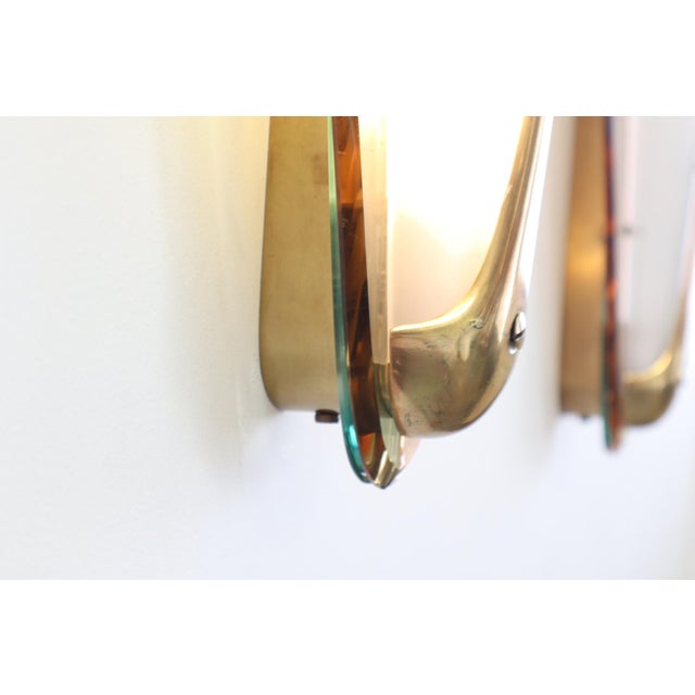 Gold Vintage Wall Lights by Max Ingrand for Fontana Arte, Italy, 1955, Set of 2 For Sale - Image 8 of 18