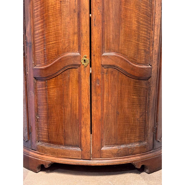 18th Century 18th Century French Walnut Bowfront Corner Cabinet For Sale - Image 5 of 8